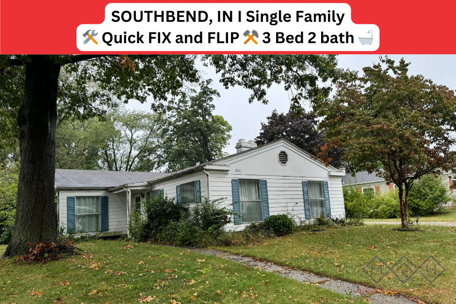 SOUTHBEND, IN I Single Family I 🛠️ Quick FIX and FLIP ⚒️ 3 Bed 2 bath 🛁