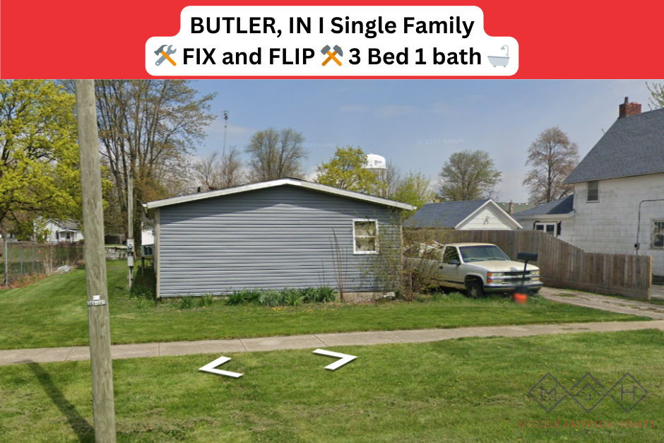 BUTLER, IN I Single Family I 🛠️ FIX and FLIP ⚒️ 3 Bed 1 bath 🛁
