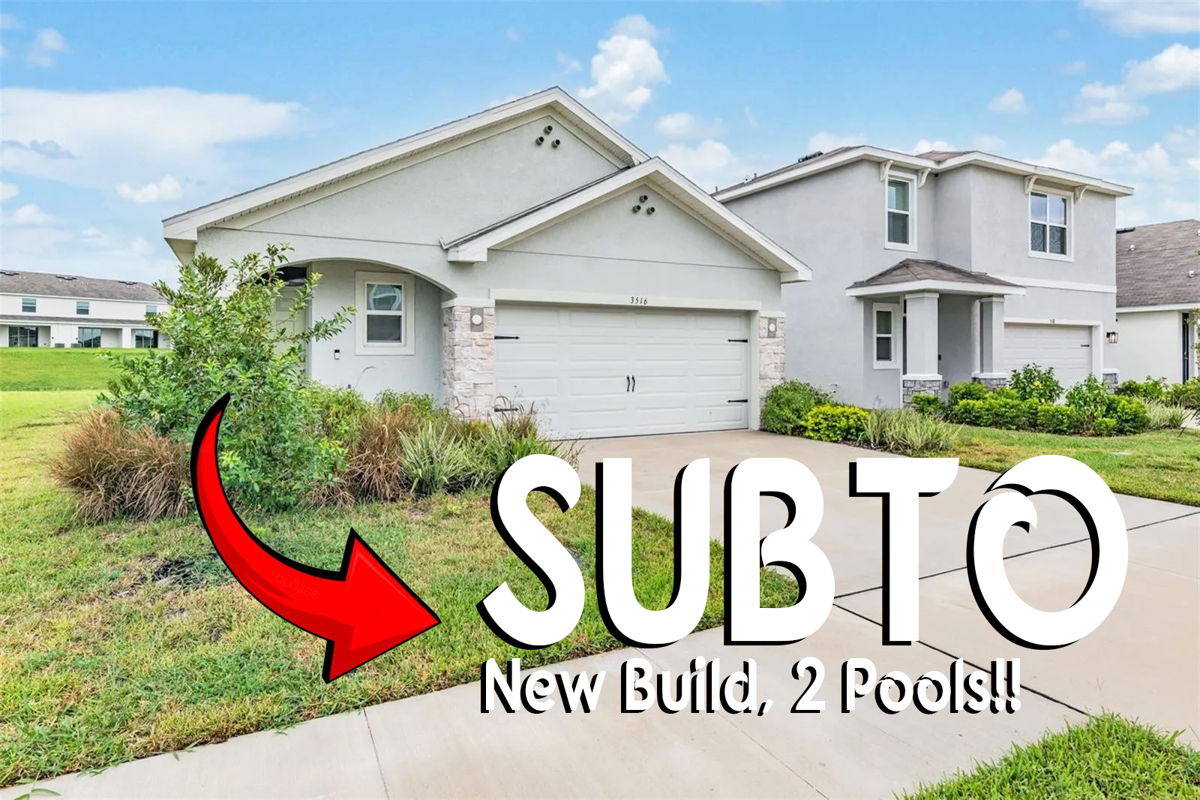 TURN-KEY NEW BUILD near Tampa, FL 🌴🌊 Sub2 Deal, only $30k Down!! 😍💪 AMAZING AMENITIES - 2 Pools, Tennis Court, & More ⛱️  No Income Verification or Credentials! 🚫