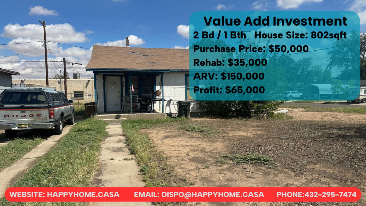 Fixer Upper in Carlsbad - NM 2/1 for only $50K - Medium Rehab click for more details
