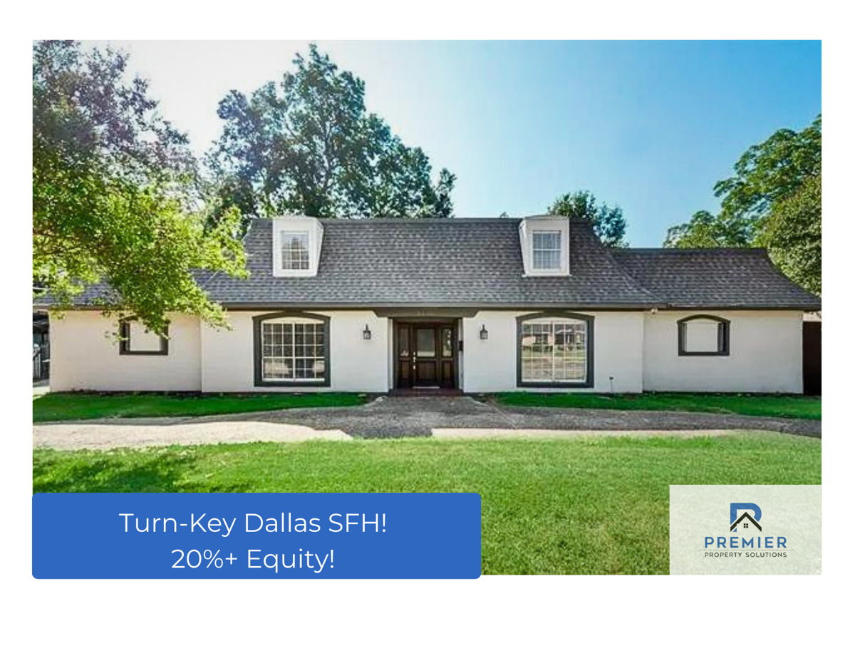 🔑🤑Turnkey Asset in Dallas TX with 100k Equity! 🏠🤠