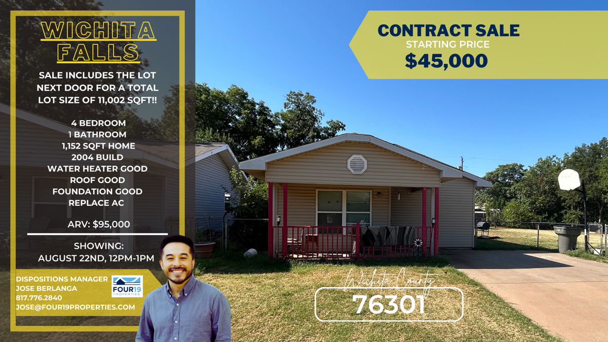 Great Rental Opportunity 🔥 Small Rehab in Wichita Falls 🔥 💸 DOUBLE LOT 🔥 💸