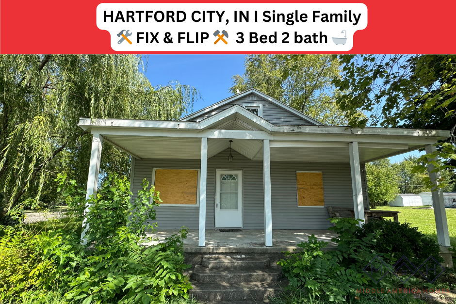 HARTFORD CITY, IN I Single Family I 🛠️ FIX & FLIP ⚒️  3 Bed 2 bath 🛁
